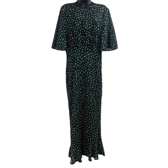 Tularosa Women's Ziggy Hunter Green Floral Midi‎ Dress Size M NWT - Picture 2 of 16